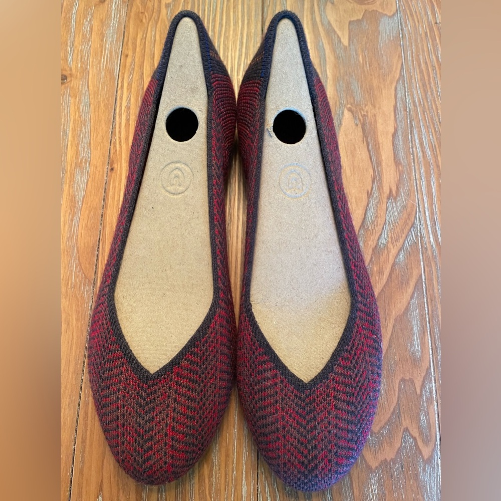 Rothy's Bordeaux Herringbone Patterned Merino Woo… - image 2